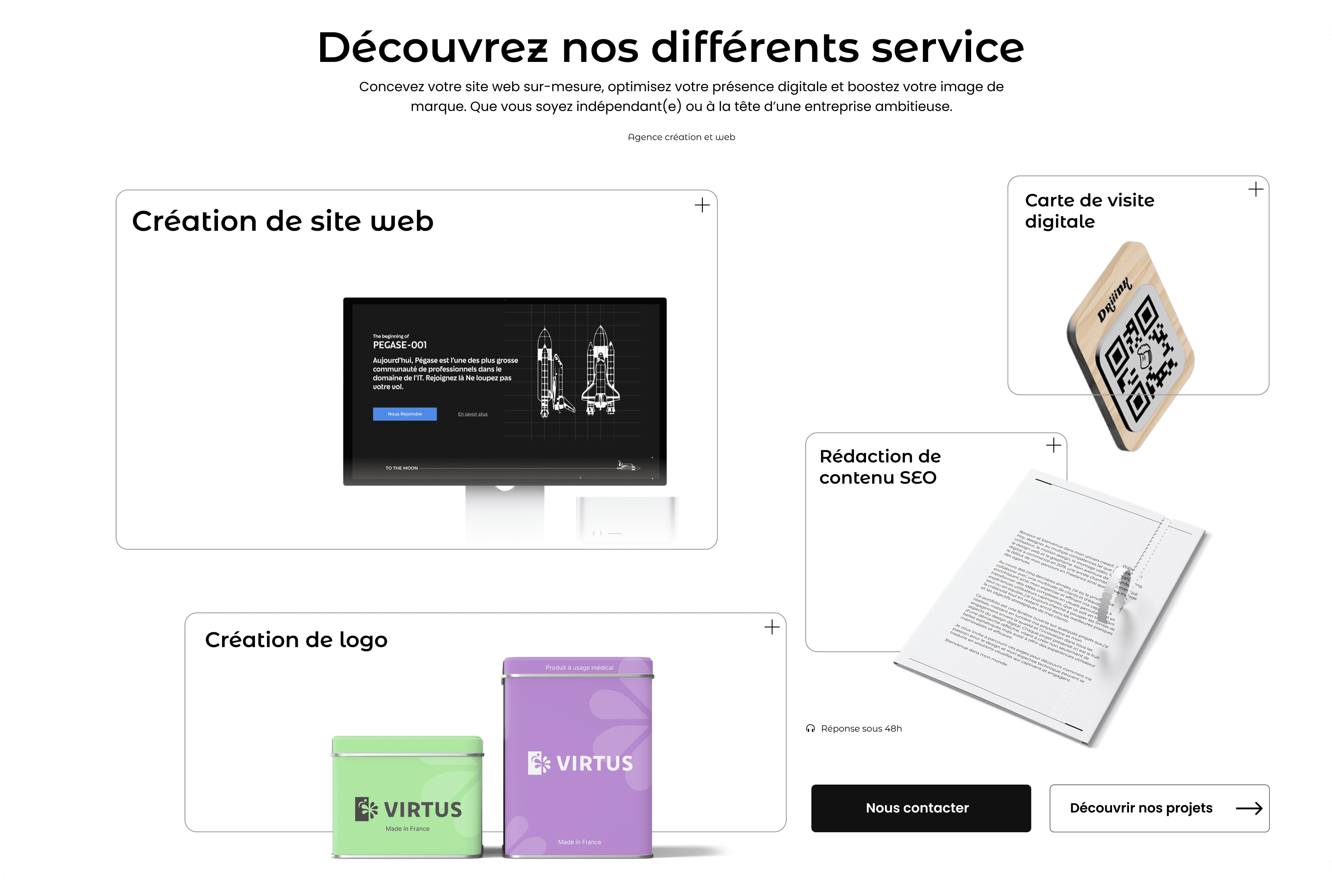Site vitrine — création de site web par Virabo Hoy, webdesigner freelance Gagny